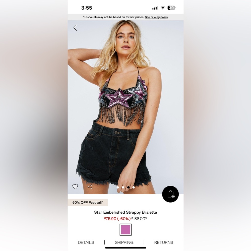 Nasty gal star embellished strappy bralette